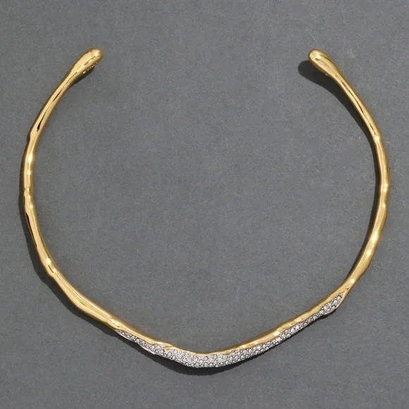 ALEXIS BITTAR • Solanales Gold Crystal Skinny Collar Necklace